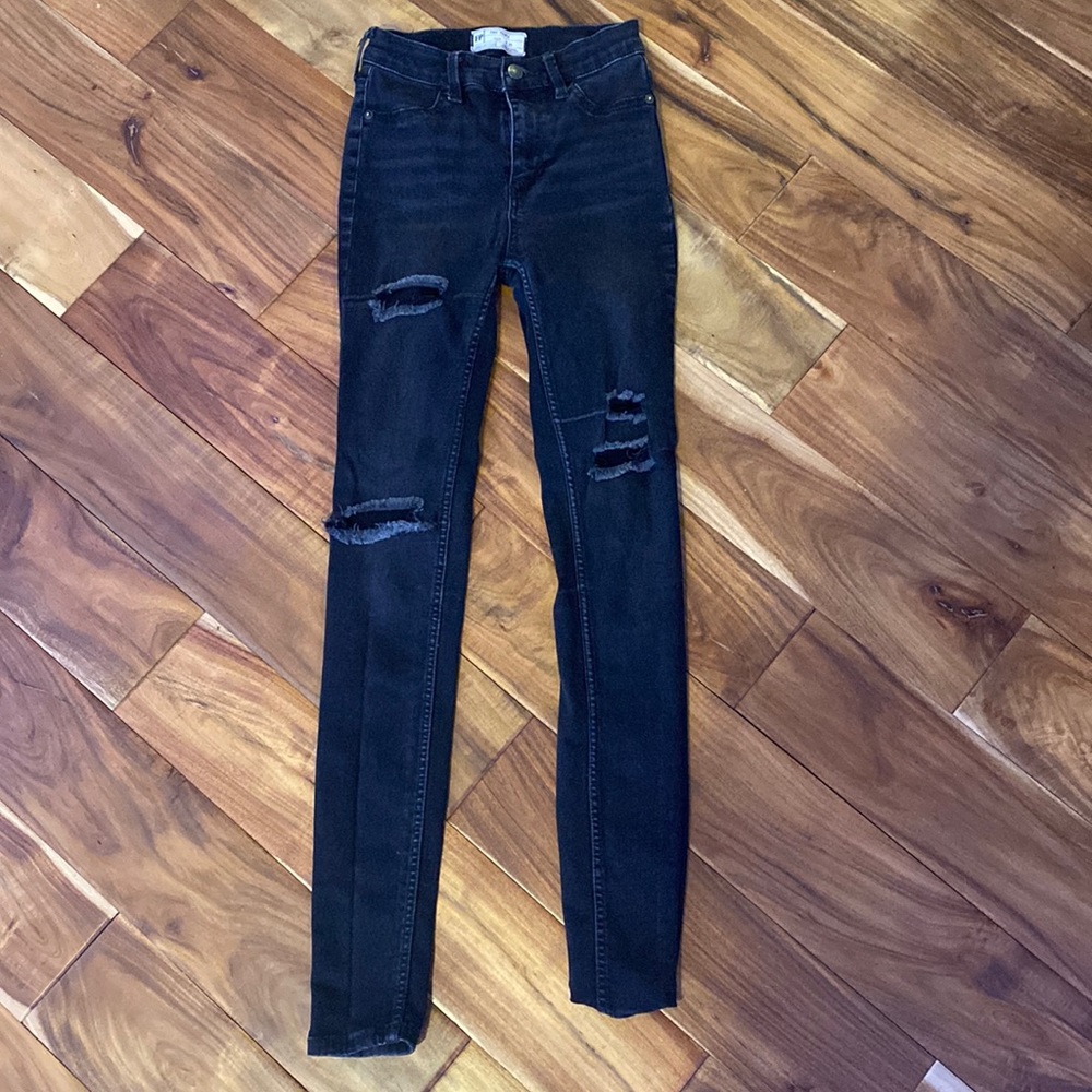 black free people skinny jeans